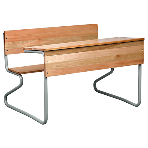 Double Combination School Desk in Saligna Wood 1200 mm Wide | School Furniture | Office Stock