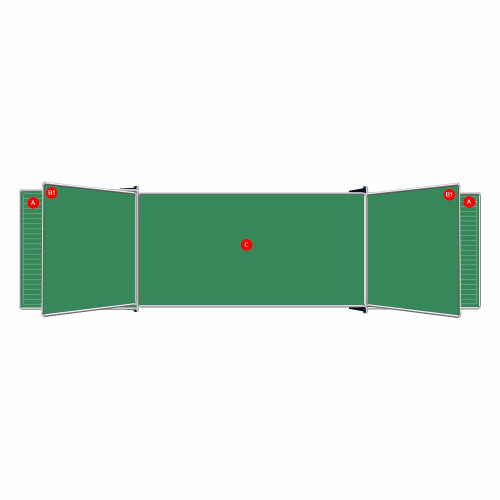 Educational Board Non - Magnetic Chalkboard (1220 x 1220 - Chalk Lines - Side Panel - Option a)