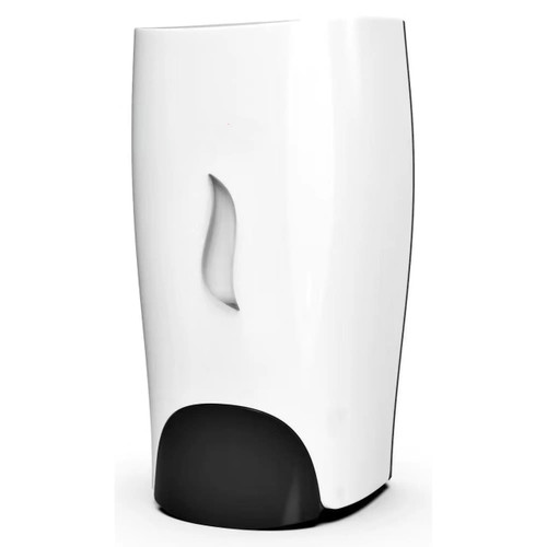 Janitorial Sanitizer Dispenser Manual JA0502MS, white and black automatic hand sanitizer dispenser with a sleek design.