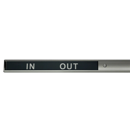 Product Sign Frame (50*600mm - IN/OUT Slide and Message Strip), a sliding sign frame with 'IN' and 'OUT' message strips for directional signage.