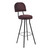 67 BB500-800 Round Counter Height Chair with Backrest, a Barstool with Modern Design Furniture Features, Showcasing a Maroon Upholstered Seat and Backrest, Robust Black Frame, and Four Legs, Perfect for Both Residential and Commercial Settings.