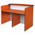 Reception Desk, White Front Panel FOF-RD-M309, Wooden Reception Counter with Black Trim and White Back Panel.