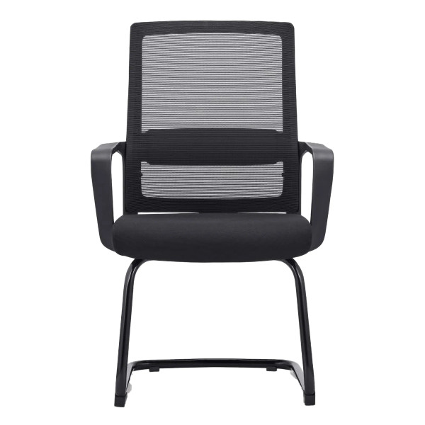 Black Mesh Office Chair with Aluminium Sleigh Frame, C4007B by 67, Featuring Breathable Mesh Back and Padded Seat, Ideal for South Africa Office Supplies, Enhancing Workplace Comfort and Aesthetic Appeal with Durable Design.
