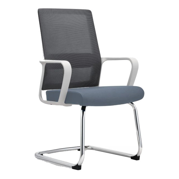 C4008B Black Mesh with Black Steel Sleigh Frame Visitor Office Chair