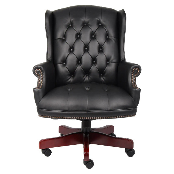 K084 Black Bonded Leather with Wooden Frame Executive High-Back Office Chair