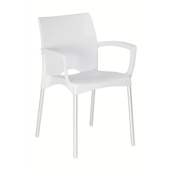 Cafe Style White Indoor & Outdoor Dining Chair