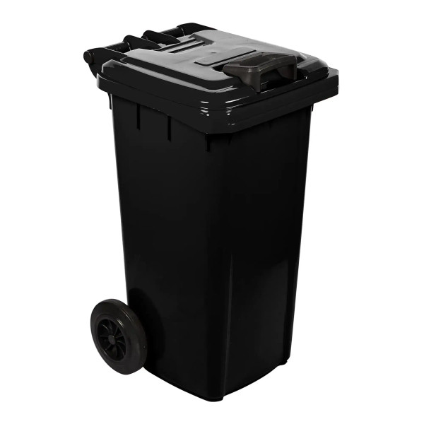 All-weather Wheelie 80L Black Bin
