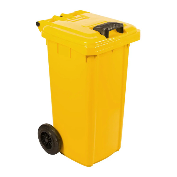All-weather Wheelie 80L Yellow Bin