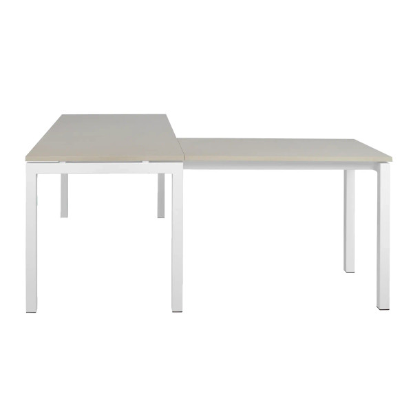 Prowork Office Desk with Extension in Melawood 1400W X 732H mm with 32 mm Top (Side of Desk)