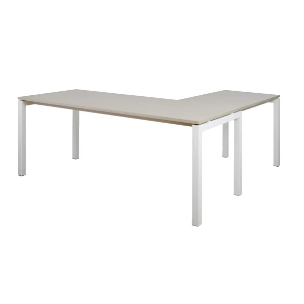 Prowork Office Desk with Extension in Melawood 1600W X 732H mm with 32 mm Top (in Front Desk)