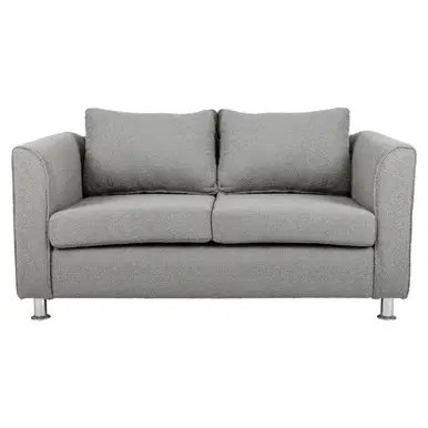 Barberton Sofa Double Seater by Office Stock South Africa, Grey Upholstery, Metal Legs