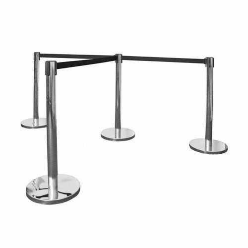 Queue Stands Chrome Legs and Black Belt - Additional View 2