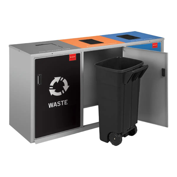 3 Division Jumbo Square Recycle Bin