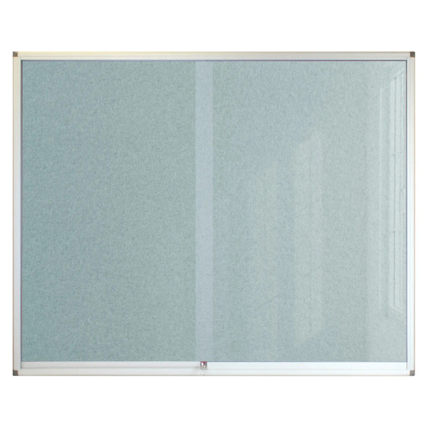 Pinning Display Case, 1500 x 1200 mm Grey Colour, Designed for Displaying and Pinning Items in an Office or Retail Environment.