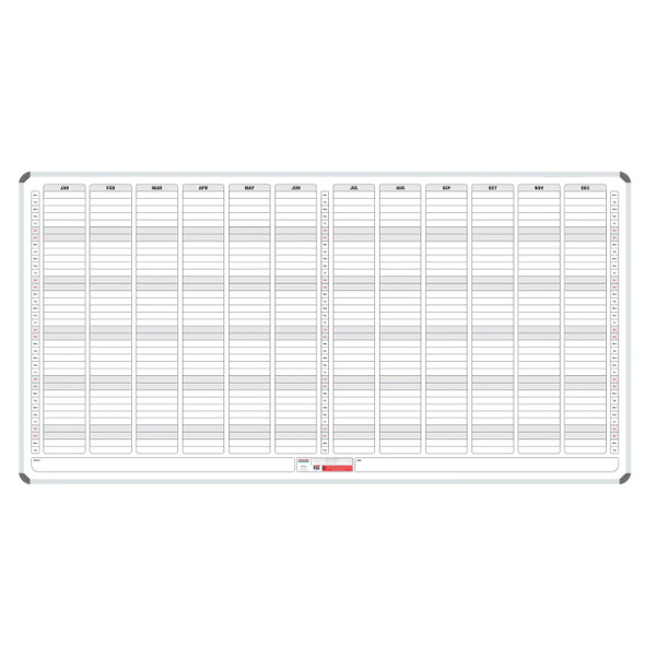 Magnetic Year Planner (2400 x 1200 mm) BD5176, Large Indoor Magnetic Calendar for Planning the Entire Year with Organised Months and Days.