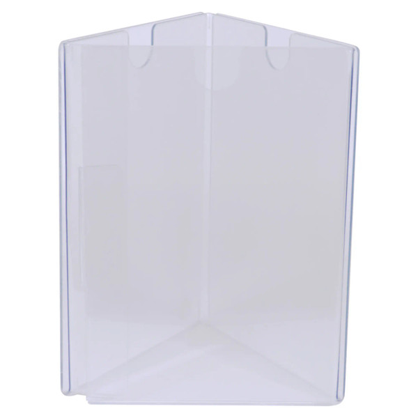 A5 Three Sided Acrylic Table Talker DP0305, Clear Acrylic Trifold Signage Display for Menus and Information.