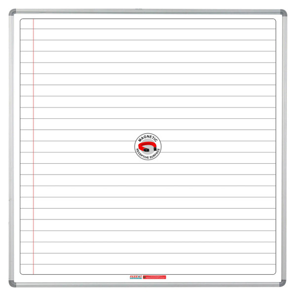 Educational Board Magnetic Whiteboard, a 1220 x 1220 Whiteboard with White Lines and a Side Panel Option A.