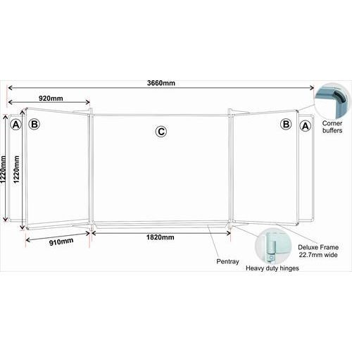Educational Board Non - Magnetic Chalkboard (1220 x 920 - Chalk Squares. Side Panel - Option a)