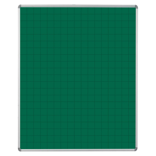 Educational Board Magnetic Chalkboard, Side View of a Large Grey Square Chalkboard with Grid Pattern for Educational Use.