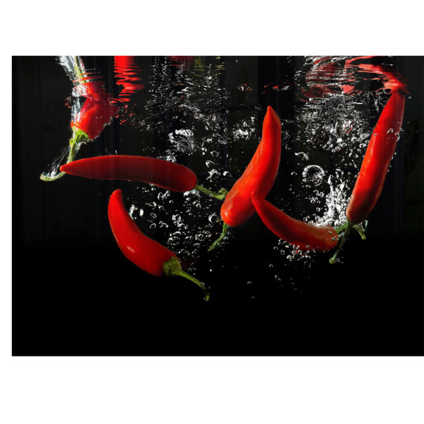 Decorative Glass Wall Tile (898 x 700 X 6mm) Chilli
