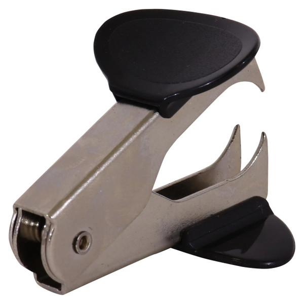 Staple Remover (Black) SR2018B, Black and Silver Staple Remover with Ergonomic Black Handles for Easy Staple Removal.