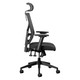 Ortho-Air High-back Office Chair KAR-HCH-11/ZZ/ORA02, black ergonomic office chair with adjustable headrest, armrests, lumbar support, and caster wheels.