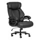 Dupa Heavy Duty High-back Chair, black leather ergonomic office chair with adjustable height, cushioned armrests, and a swivel star base with casters for mobility.
