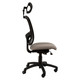 Pinta High-back Office Chair Sac-HCH-Pin, Ergonomic Office Chair with Adjustable Headrest, Black Frame, Beige Cushioned Seat, and Five-Wheel Base for Mobility.
