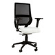 Wave Mesh Medium-back Office Chair SAC-MB-WA, ergonomic office chair with black mesh backrest, white cushioned seat, adjustable armrests, and a five-star base with casters for mobility.