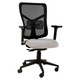Aqua Mesh Medium-back Office Chair SAC-MB-AQ, modern ergonomic office chair with a black mesh backrest, light gray cushioned seat, and adjustable armrests on a five-wheel base.