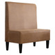 Restaurant Dining Bench 1200 FUC-RF-RB120, beige upholstered high-back seating for restaurants with black wooden legs.