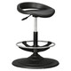 Round Polyurethane Stool 11/ZZ/DEPU2 + 11/ZZ/WBD01, black adjustable height stool with a circular base and footrest.
