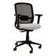 Reef Operators Office Chair Sac-Och-Ree, Ergonomic Office Chair with a Black Mesh Backrest, White Cushioned Seat, Adjustable Armrests, and a Five-Wheel Base for Mobility.