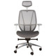 Crystal High-back Office Chair | CEC-C-CRYS-HB-00, ergonomic office chair with mesh backrest and headrest, adjustable armrests, cushioned seat, and five-star wheeled base for comfort and mobility.