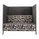Chit Chat Straight Sofa FUC-RF-CCS, modern high-back sofa with black-and-white patterned fabric upholstery and gray side panels.