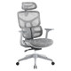 Jankz Body Balance High-back Office Chair, modern ergonomic office chair with adjustable headrest, mesh backrest, cushioned seat, and armrests, on a white base with caster wheels.