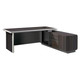 2200 mm Dark Oak Executive Office Desk & Matching Fixed Credenza
