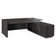 2000 mm Dark Oak Executive Desk with Matching Fixed Credenza