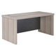 1600 mm Straight Desk Shell with Optional L-Extension, modern office furniture with a light wood finish and a black back panel.