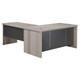1600 mm Straight Desk Shell with Optional L-Extension, modern office desk with light wood finish and dark gray panels.