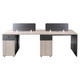 1200 mm Modern Double Desk with Privacy Screen and Pedestals
