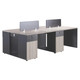1200 mm Modern Double Desk With Privacy Screen And Pedestals, modern office workstation with dual work surfaces, privacy screens, and storage pedestals. 1200 mm Modern Double Desk With Privacy Screen And Pedestals, modern office workstation with dual work surfaces, privacy screens, and storage pedestals.