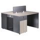 1200 mm Modern Double Desk With Privacy Screen And Pedestals, an office workstation featuring a dual-desktop setup with a privacy screen and built-in storage pedestals.