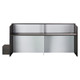Reception Desk With White Front Panel FOF-REC-M328-20, modern reception desk with a sleek white front panel and dark wood finish, suitable for office reception areas.