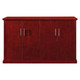Heritage Bar Fridge Server Unit FOF-SVU-S009, wooden bar cabinet with a polished cherry finish and four doors with metallic handles.