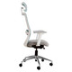 Tide Mesh High-back Office Chair Sac-HCH-Tid-Wh, Ergonomic White Office Chair with Mesh Design, Adjustable Headrest, Armrests, Cushioned Seat, and Five-Wheel Base for Mobility.