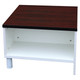 Mahogany And White Combo Coffee Table Small FOF-CT-M601-SMALL, a compact coffee table with a dark mahogany top and white body with open shelf design.