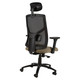 Fortress High-back Office Chair SAC-HCH-FOR, ergonomic black office chair with mesh back, adjustable headrest, and beige cushioned seat for comfort and support.