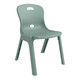 ErgoMax School Chair CEC-SCH-EMC, a sturdy green plastic school chair with a contoured seat, ergonomic backrest with two circular cut-outs, and four angled legs for stability.