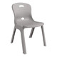 ErgoMax School Chair CEC-SCH-EMC, ergonomic school chair with a modern design, grey plastic seat and backrest with two circular cutouts, sturdy four-legged base made of durable plastic.